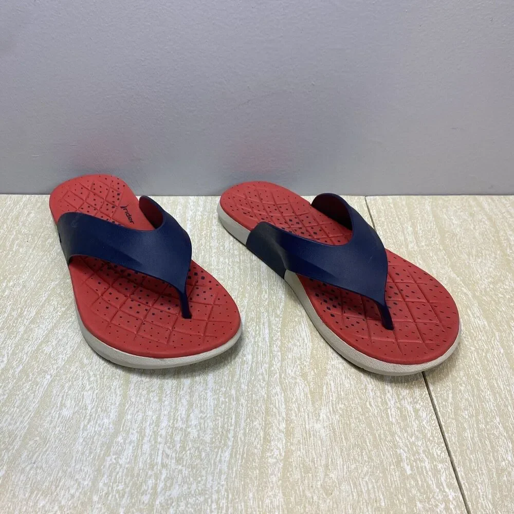 Rider Sandals Flip Flops Red Men's Size 11 Pool Shower Beach Travel House Walk
